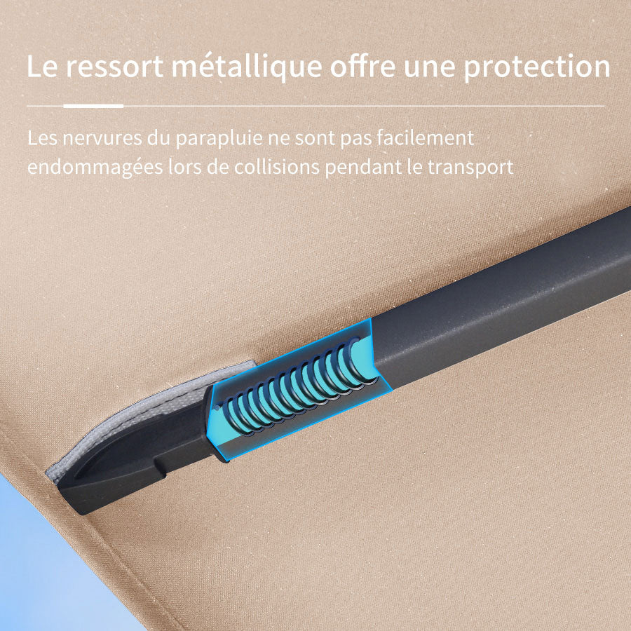 PURPLE LEAF Parasol Déporté avec Cadre Anthracite Inclinable à Rotation 360° avec Manivelle Parasol de Jardin Carré Rectangle