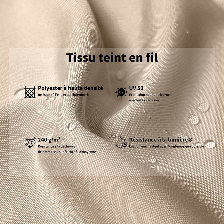 PURPLE LEAF Parasol Déporté avec Cadre Anthracite Inclinable à Rotation 360° avec Manivelle Parasol de Jardin Carré Rectangle