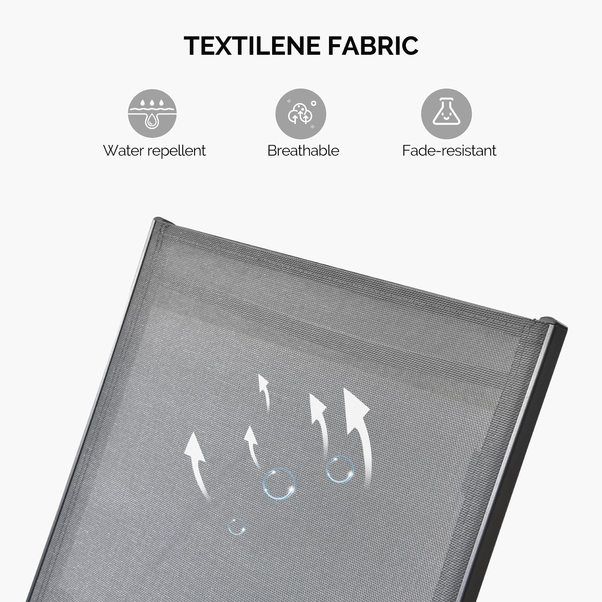 PURPLE LEAF Bain De Soleil Lot De 2 avec Table Textilène, Transat Jardin Exterieur Piscine Aluminium, Transat Piscine Anti UV, Charge Maximal 150 kg, Chaise Longue Pliable 2 roulettes