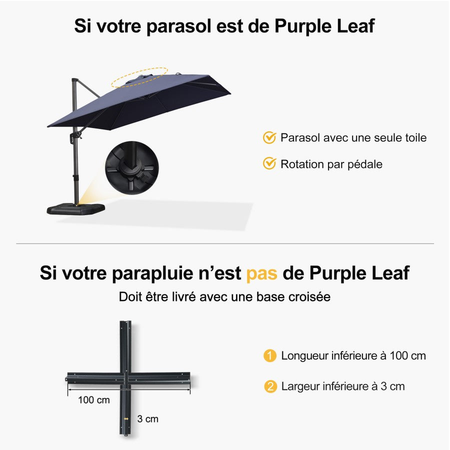 PURPLE LEAF Base pour Parasol Économique ZY04BSSBL-150