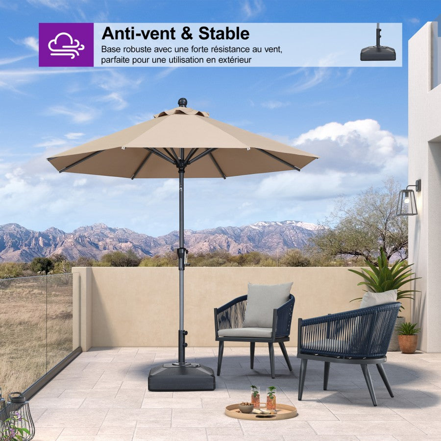 PURPLE LEAF Base Compatible avec un Parasol Droit de Marché