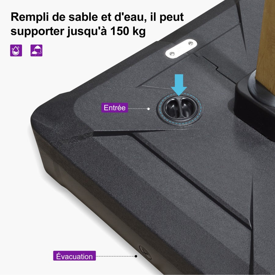 PURPLE LEAF Base de Parasol Lourde ZY04BSCJ-150-NEW