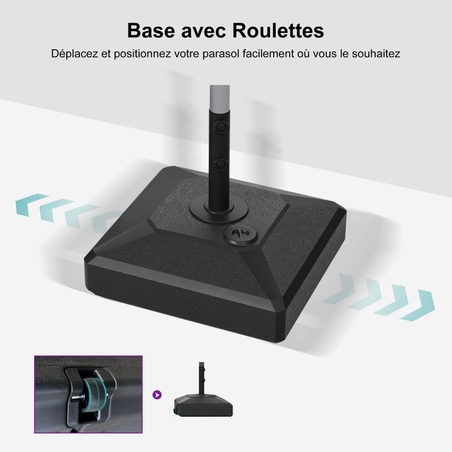 PURPLE LEAF Base Compatible avec un Parasol Droit de Marché