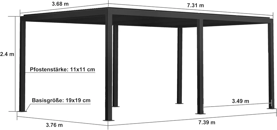 PURPLE LEAF Pergola Bioclimatique Pergola Aluminium Lames Orientables Tonnelle de Jardin Imperméable pour Terrasse Extérieur Carport, Gris