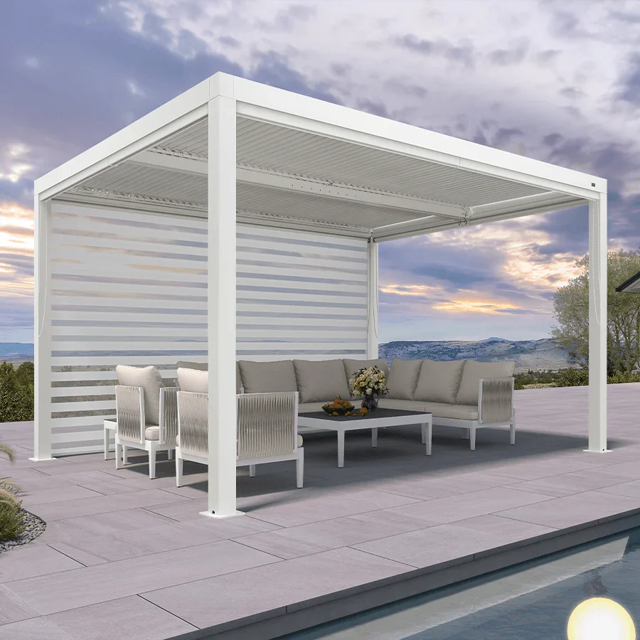 PURPLE LEAF Stores enrouleurs pour Pergola Bioclimatique Protection Solaire Intimité Toile Imperméable Isolation Thermique Entretien Facile