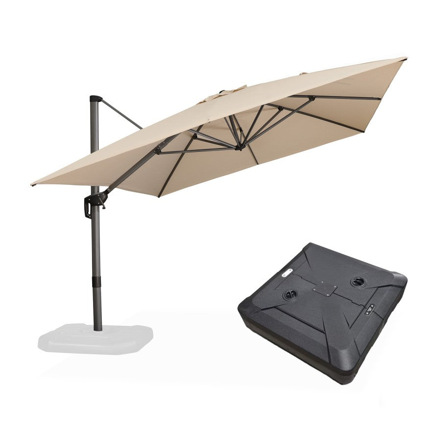 PURPLE LEAF Parasol Déporté de Jardin Économique Rectangulaire avec socle