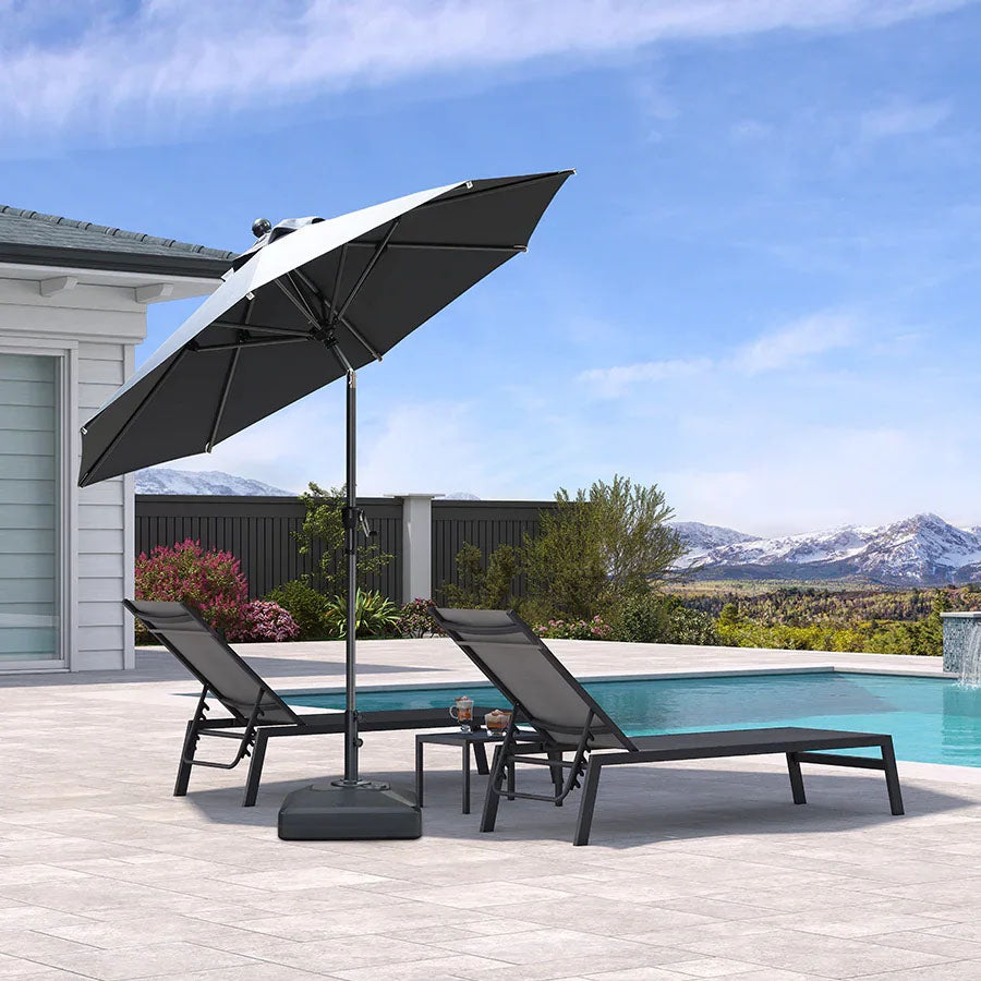 PURPLE LEAF Parasol inclinable en aluminium à mât droit, Carré, Rectangulaire et Rond