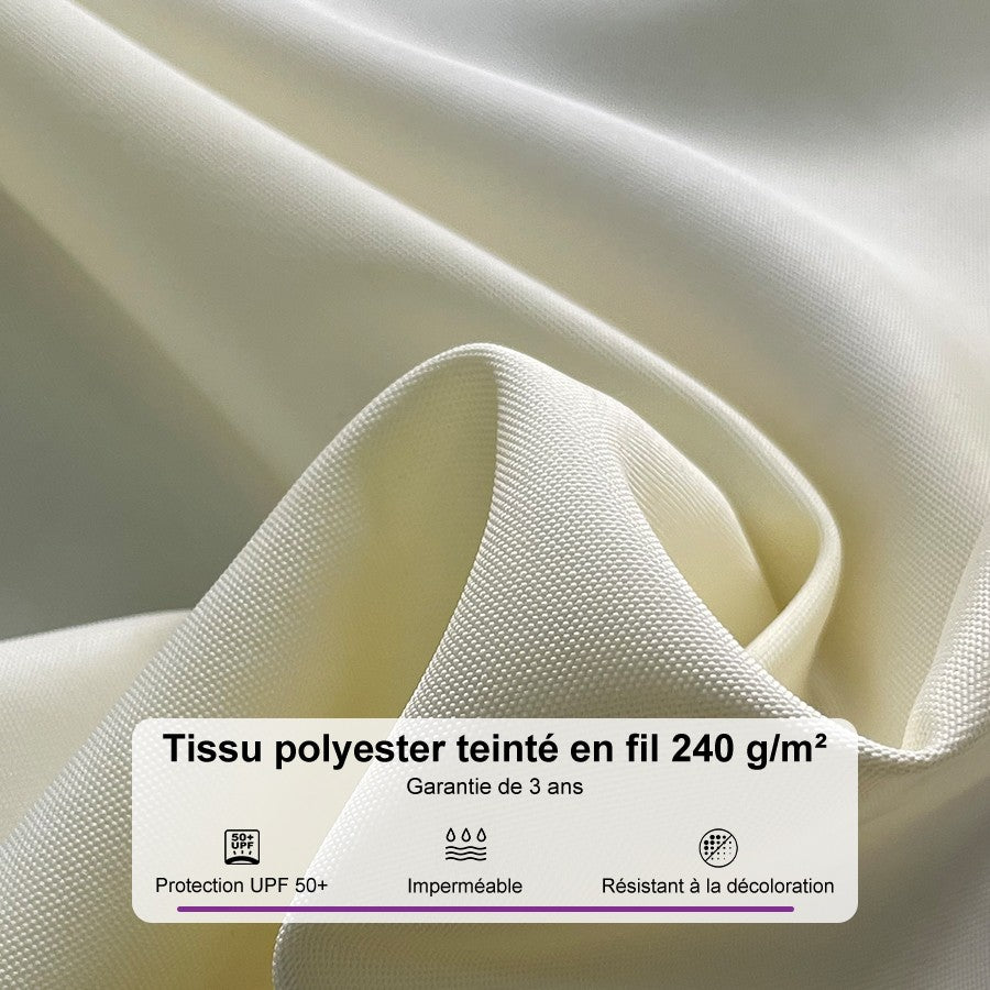 PURPLE LEAF Parasol Rectangulaire Grain de Bois en Aluminium Parasol De Jardin Extérieur Toit à Double Rotatif 360°