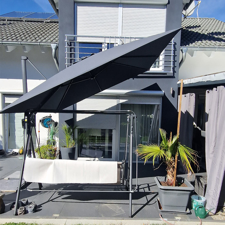 PURPLE LEAF Parasol De Jardin Exterieur Parasol Déporté Rotatif 360°, Parasol Excentré Inclinable, Parasol Suspendu Balcon