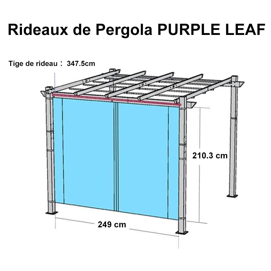 PURPLE LEAF Toile de toit Dépliable pour Pergola Protection Solaire Haute Résistance pour Terrasses et Vérandas