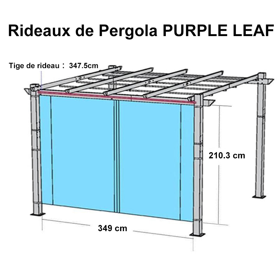 PURPLE LEAF Toile de toit Dépliable pour Pergola Protection Solaire Haute Résistance pour Terrasses et Vérandas