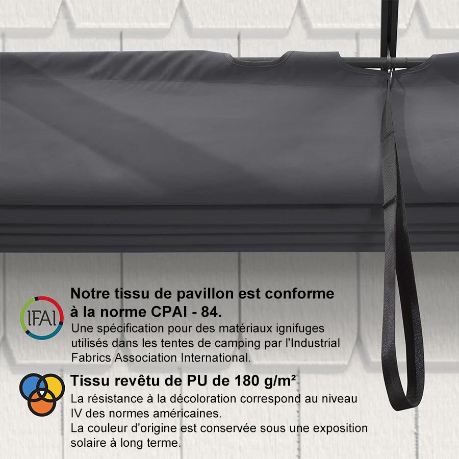 PURPLE LEAF Toile de toit Dépliable pour Pergola Protection Solaire Haute Résistance pour Terrasses et Vérandas