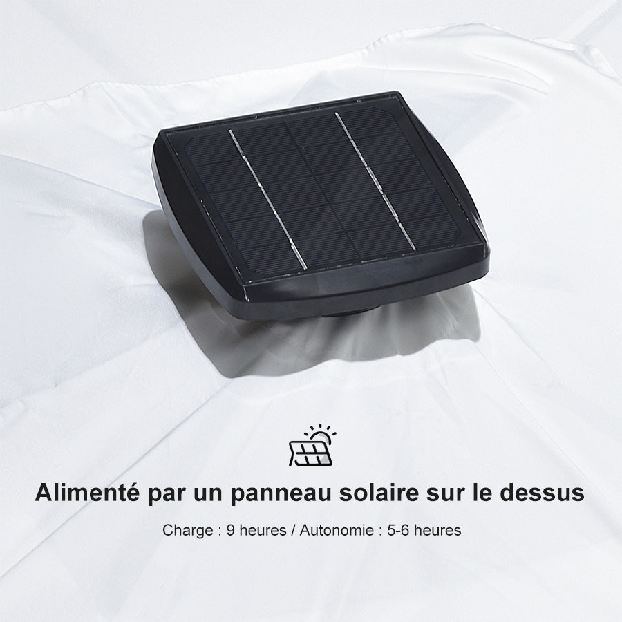 PURPLE LEAF Parasol Déporté avec LED Solaire 3 x 3 m Carré Inclinable avec socle
