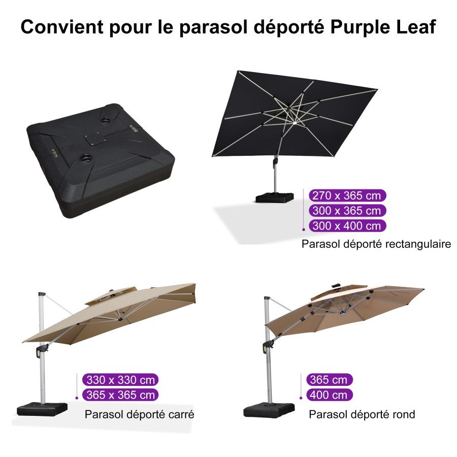 Base Compatible avec les Parasols Économiques à Cadre Gris Acier