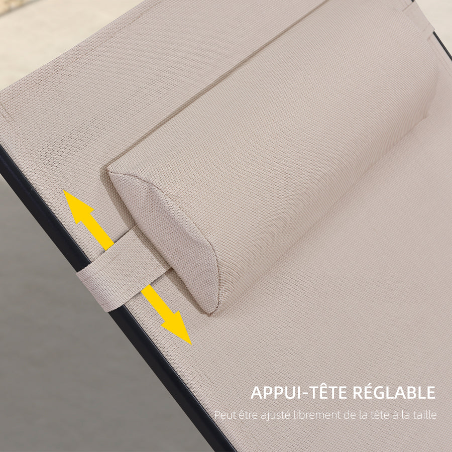 PURPLE LEAF Patio Chaise longue Ensemble de 3 Chaise longue d'extérieur Plage Piscine Bain de soleil Chaise longue inclinable, Table d'appoint incluse