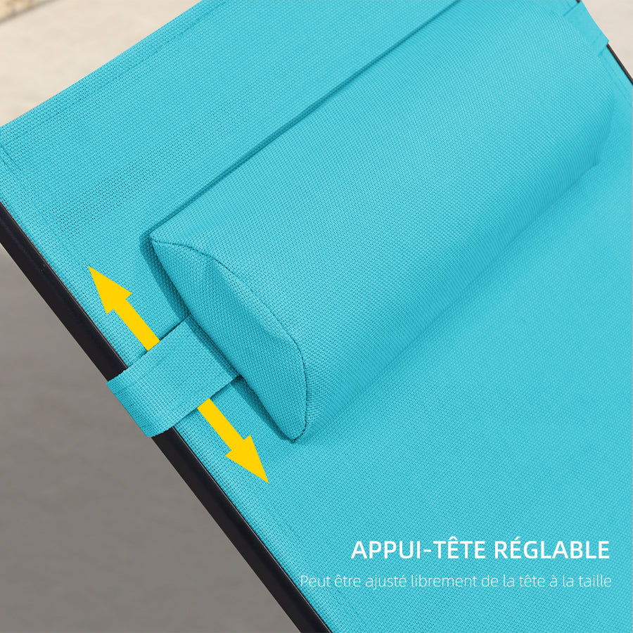 PURPLE LEAF Patio Chaise longue Ensemble de 3 Chaise longue d'extérieur Plage Piscine Bain de soleil Chaise longue inclinable, Table d'appoint incluse