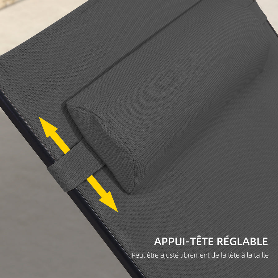 PURPLE LEAF Patio Chaise longue Ensemble de 3 Chaise longue d'extérieur Plage Piscine Bain de soleil Chaise longue inclinable, Table d'appoint incluse