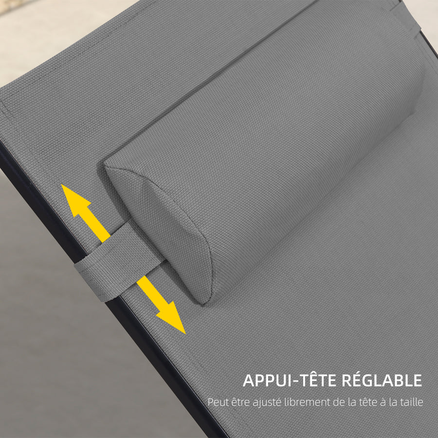 PURPLE LEAF Patio Chaise longue Ensemble de 3 Chaise longue d'extérieur Plage Piscine Bain de soleil Chaise longue inclinable, Table d'appoint incluse