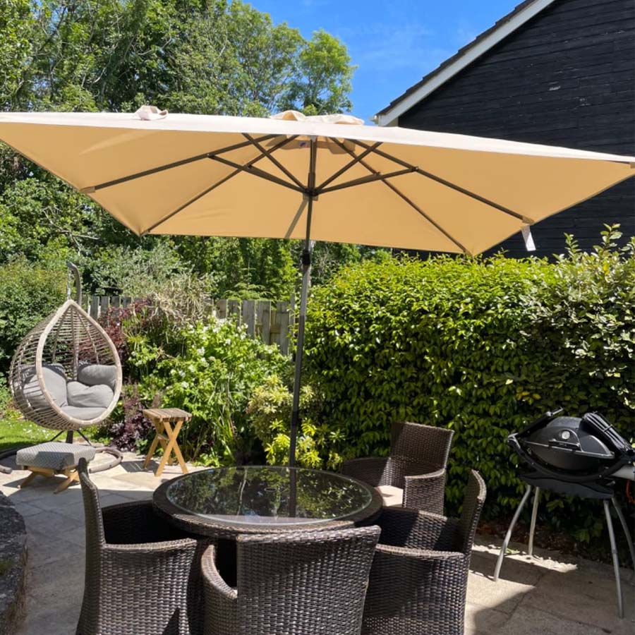 PURPLE LEAF Parasol De Jardin Exterieur Parasol Déporté Rotatif 360°, Parasol Excentré Inclinable, Parasol Suspendu Balcon