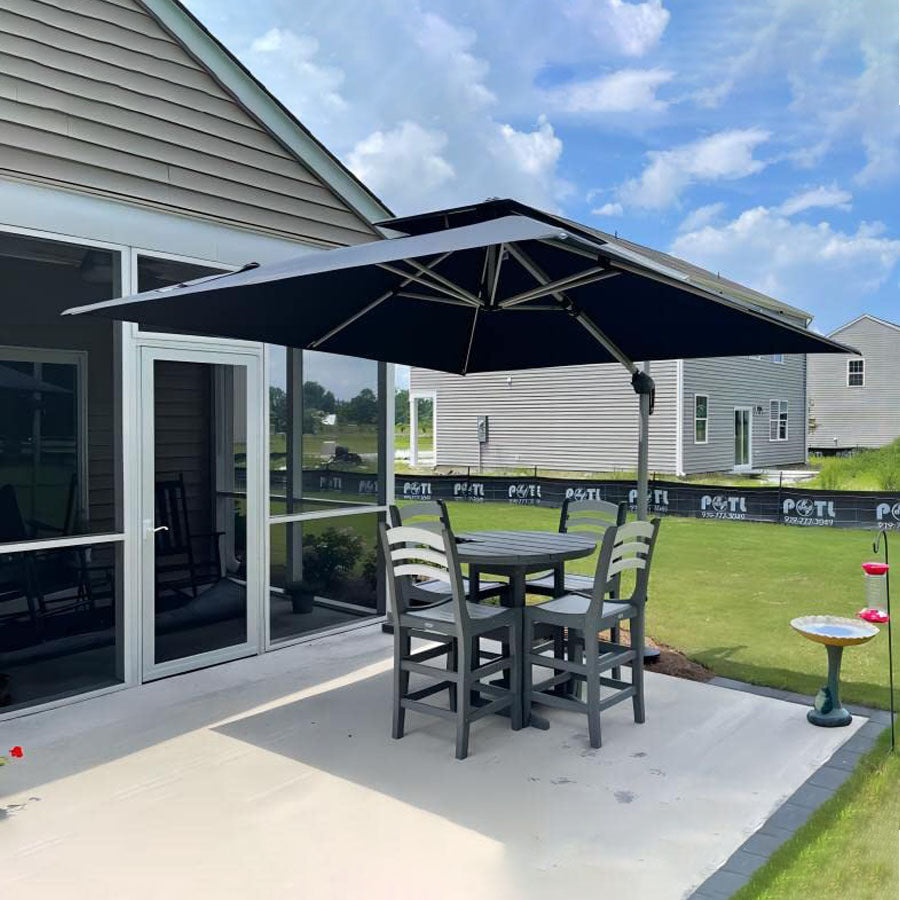 PURPLE LEAF Parasol Déporté Inclinable, Parasol De Jardin Exterieur Toit à Double Rotatif 360°,Parasol Terrasse Exterieur Luxueux