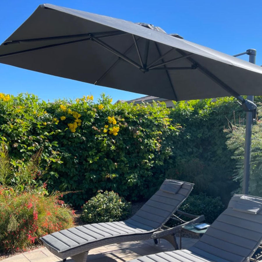 PURPLE LEAF Parasol De Jardin Exterieur Parasol Déporté Rotatif 360°, Parasol Excentré Inclinable, Parasol Suspendu Balcon