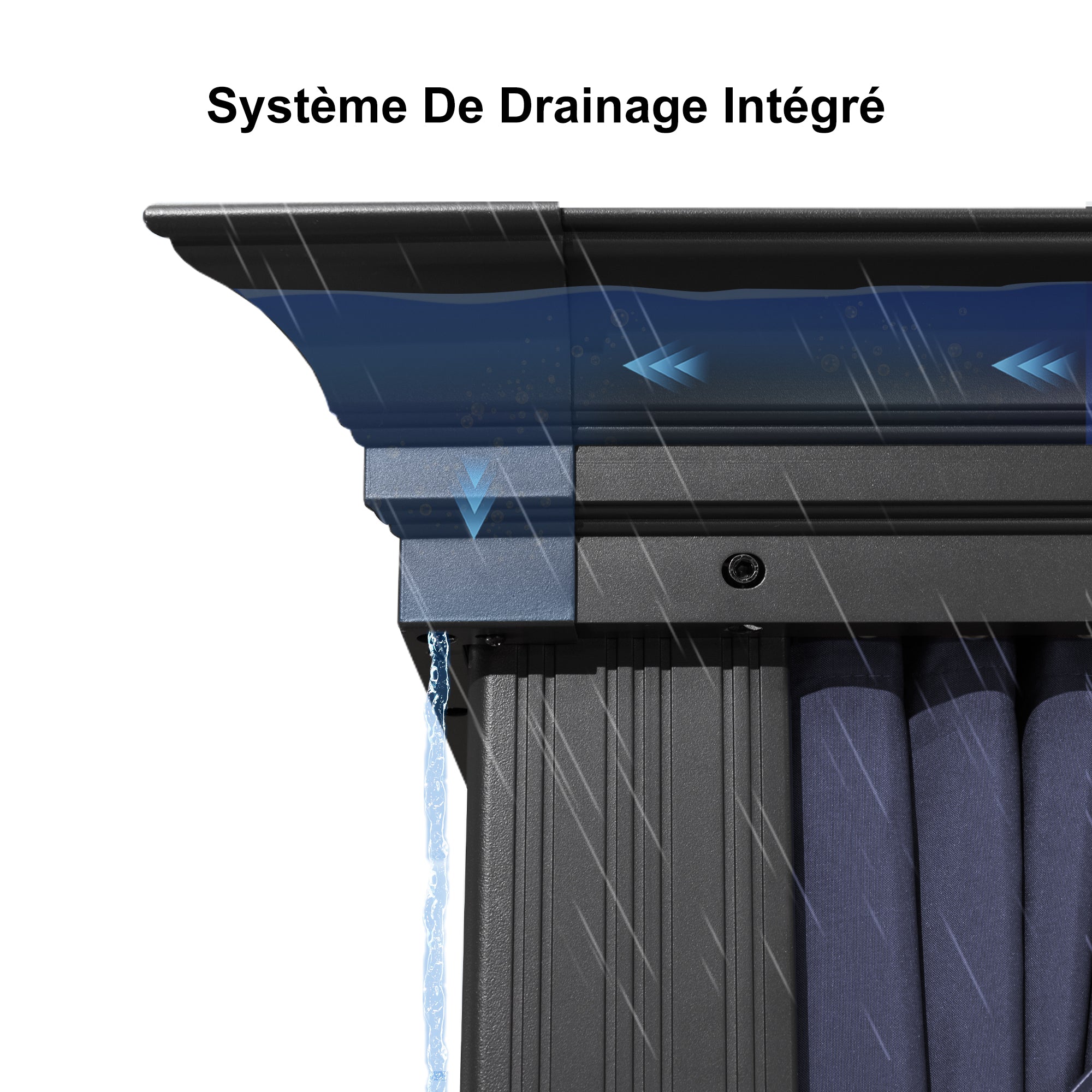 PURPLE LEAF Tonnelle De Jardin Exterieur Tonnelle Pergola Aluminum Avec Moustiquaire Et Rideaux Pavillon De Jardin à Double Toit Acier Galvanisé, Gris