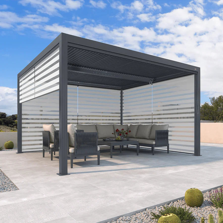 PURPLE LEAF Stores enrouleurs pour Pergola Bioclimatique Protection Solaire Intimité Toile Imperméable Isolation Thermique Entretien Facile