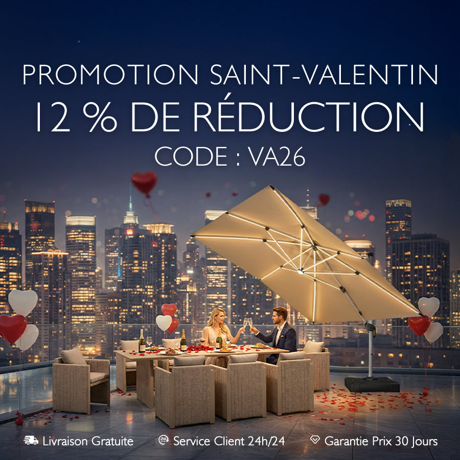 PURPLE LEAF Parasol Déporté Inclinable Grain de Bois en Aluminium Parasol De Jardin Extérieur Toit à Double Rotatif 360°