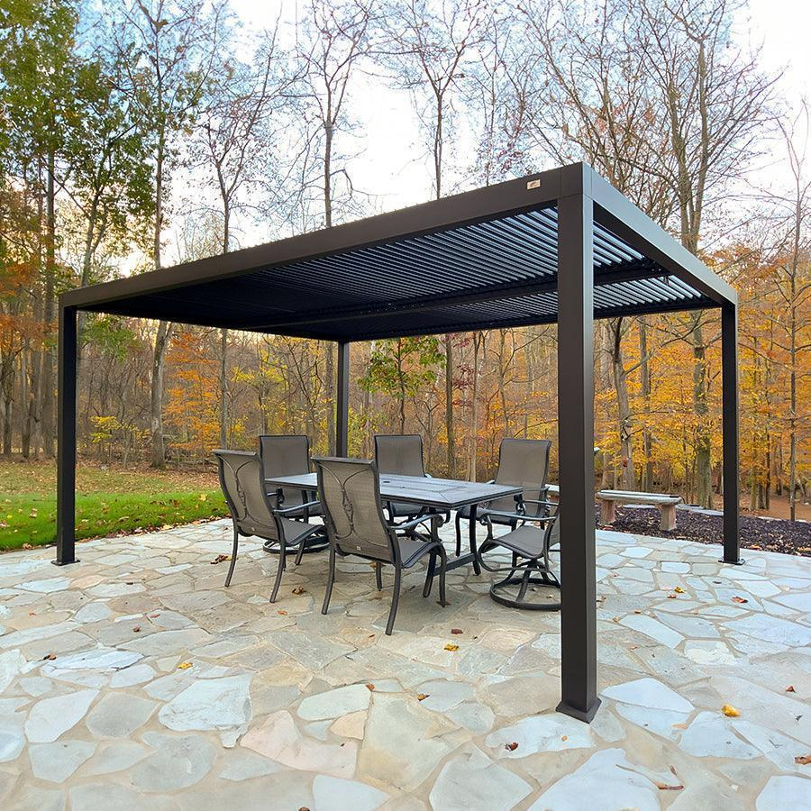 PURPLE LEAF Pergola Bioclimatique Pergola Aluminium Lames Orientables Tonnelle de Jardin Imperméable pour Terrasse Extérieur Carport, Anthracite