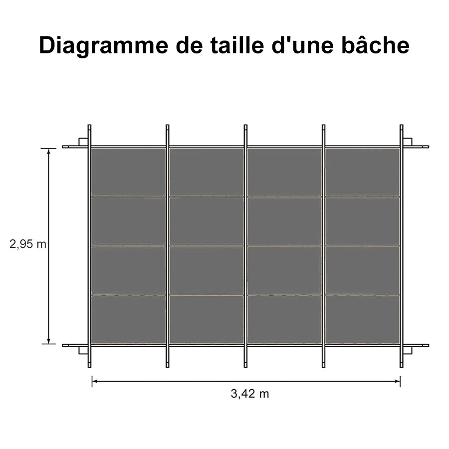 PURPLE LEAF Toile de toit Dépliable pour Pergola Protection Solaire Haute Résistance pour Terrasses et Vérandas