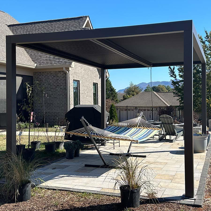PURPLE LEAF Pergola Bioclimatique Pergola Aluminium Lames Orientables Tonnelle de Jardin Imperméable pour Terrasse Extérieur Carport, Anthracite