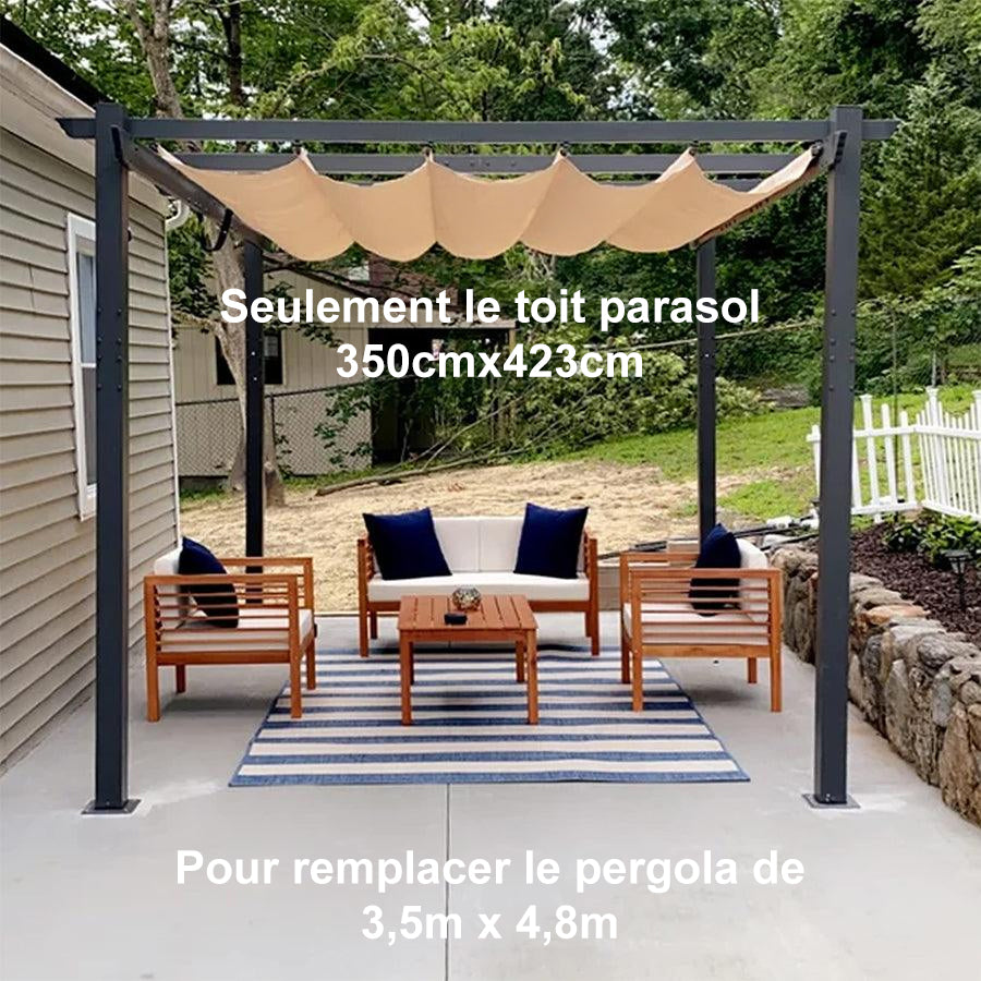 PURPLE LEAF Toile de toit Dépliable pour Pergola Protection Solaire Haute Résistance pour Terrasses et Vérandas