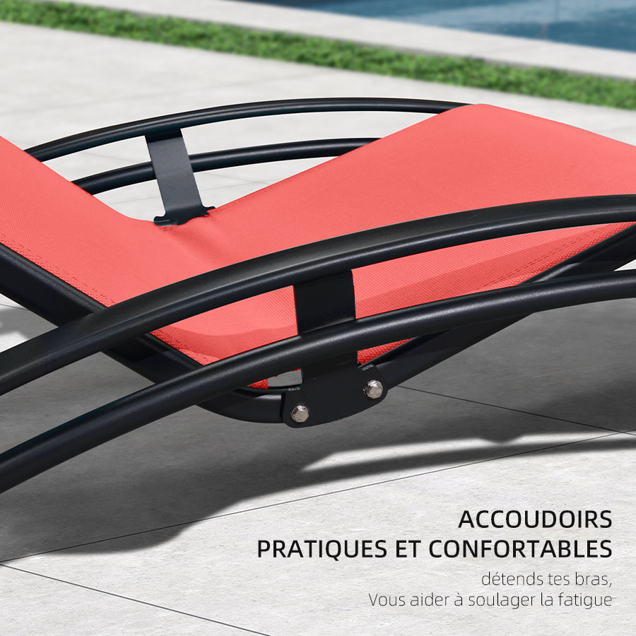 PURPLE LEAF Patio Chaise longue Ensemble de 3 Chaise longue d'extérieur Plage Piscine Bain de soleil Chaise longue inclinable, Table d'appoint incluse