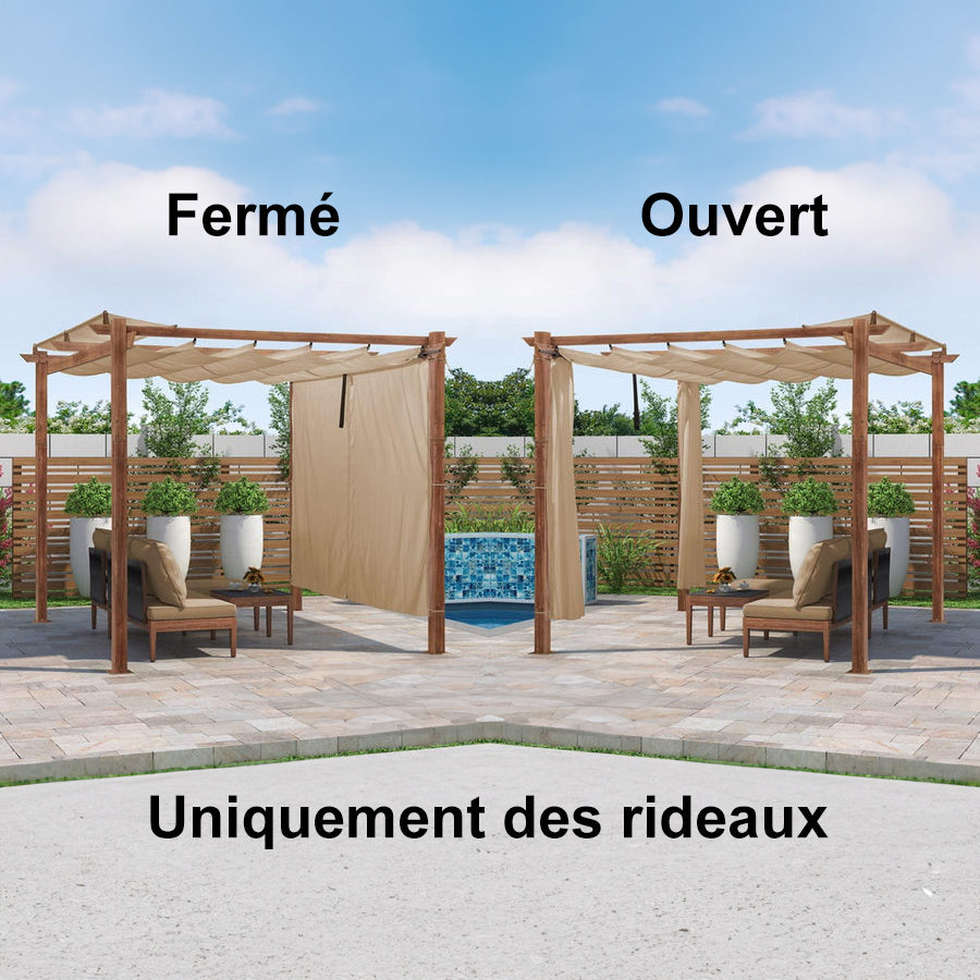 PURPLE LEAF Toile de toit Dépliable pour Pergola Protection Solaire Haute Résistance pour Terrasses et Vérandas