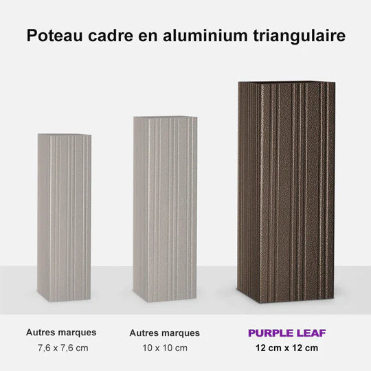 PURPLE LEAF Tonnelle de Jardin Avec Toit Rigide Double Toit de Bronze Pergola Aluminium, Avec Guirlande Lumineuse Blanc Lait