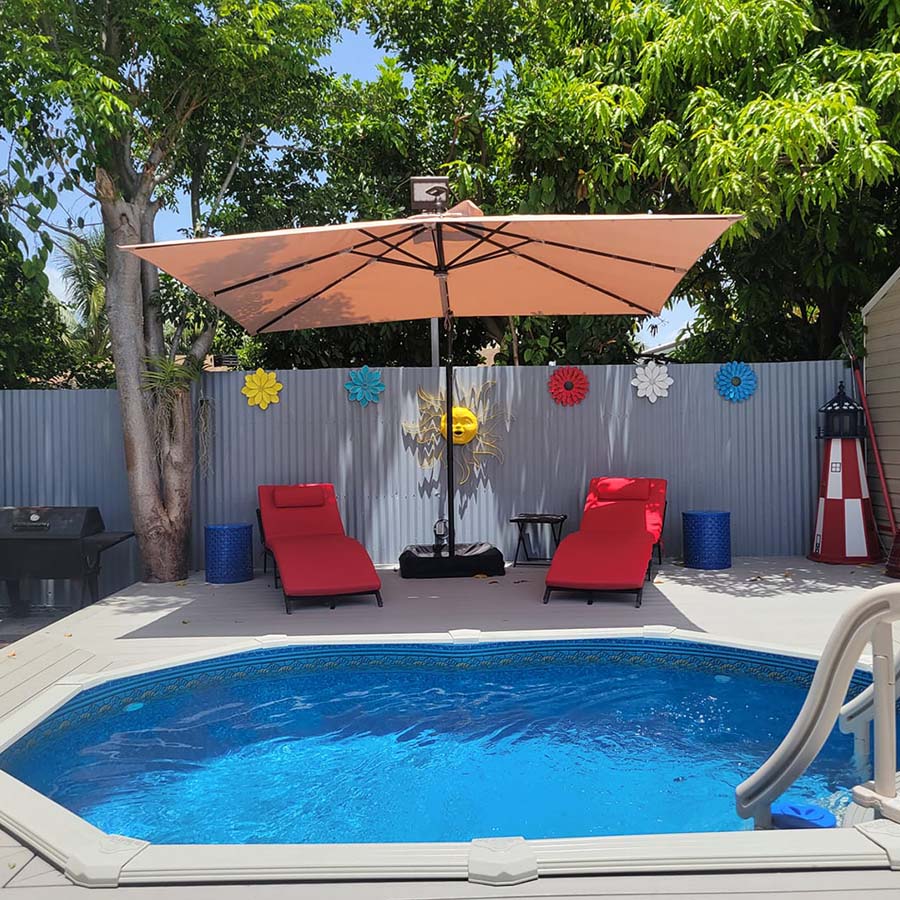 PURPLE LEAF Parasol De Jardin Exterieur Parasol Déporté Rotatif 360°, Parasol Excentré Inclinable, Parasol Suspendu Balcon