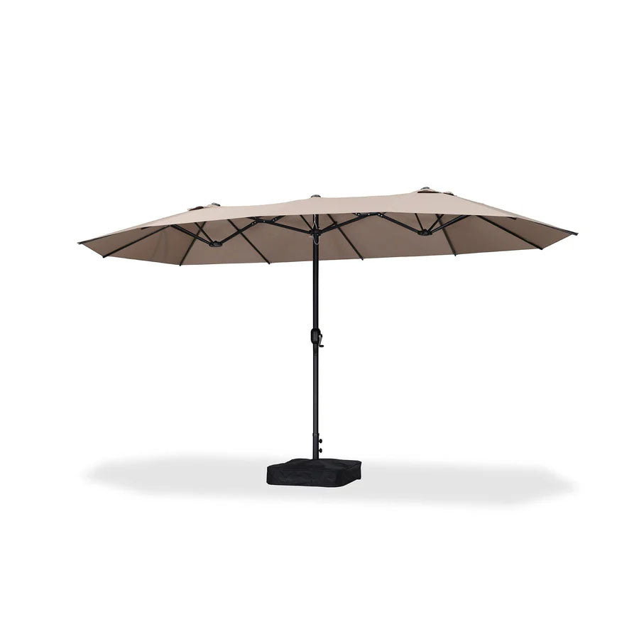 PURPLE LEAF Parasol de Jardin Extérieur, Grand Parasol Double avec Base, pour Terrasse, Jardin, Balcon et Piscine