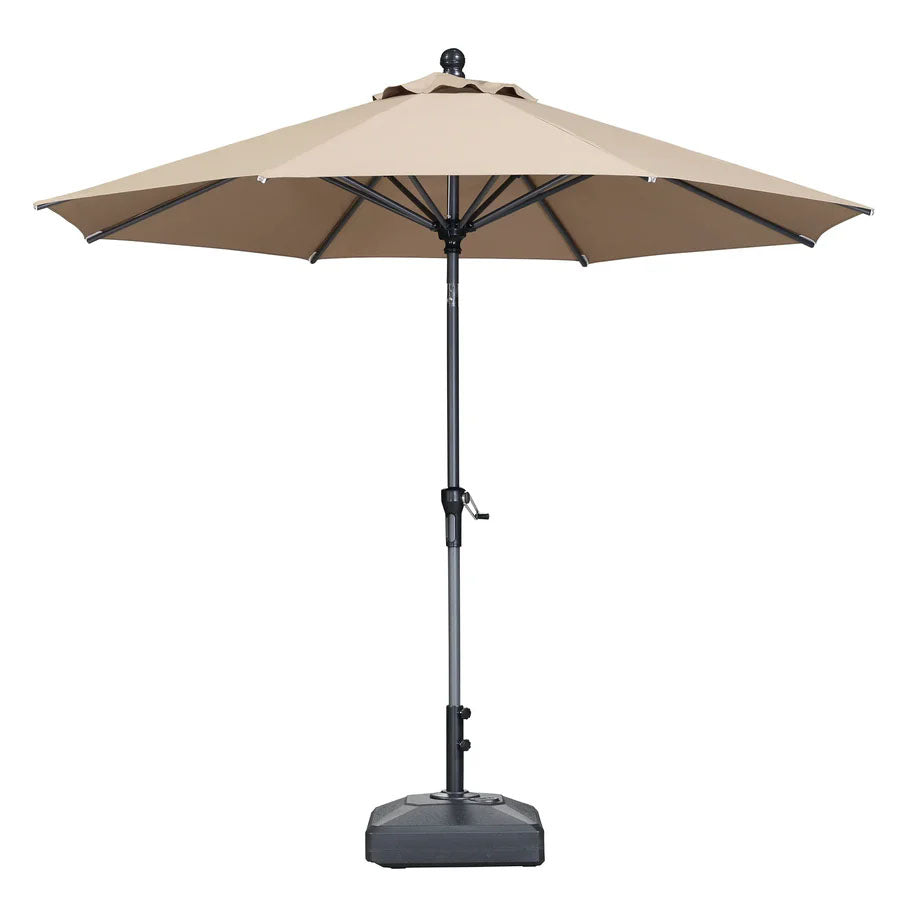 PURPLE LEAF Parasol inclinable en aluminium à mât droit, Carré, Rectangulaire et Rond, Avec Socle