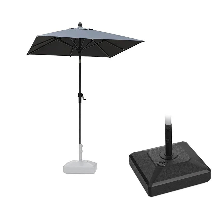 PURPLE LEAF Parasol inclinable en aluminium à mât droit, Carré, Rectangulaire et Rond, Avec Socle