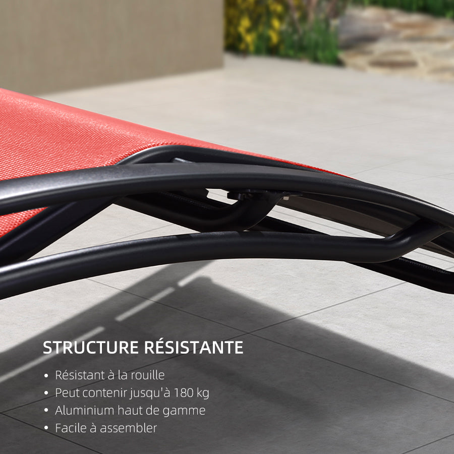 PURPLE LEAF Patio Chaise longue Ensemble de 3 Chaise longue d'extérieur Plage Piscine Bain de soleil Chaise longue inclinable, Table d'appoint incluse