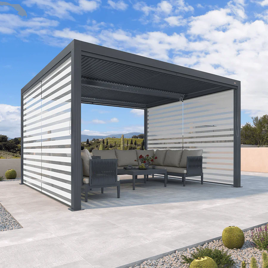 PURPLE LEAF Stores enrouleurs pour Pergola Bioclimatique Protection Solaire Intimité Toile Imperméable Isolation Thermique Entretien Facile