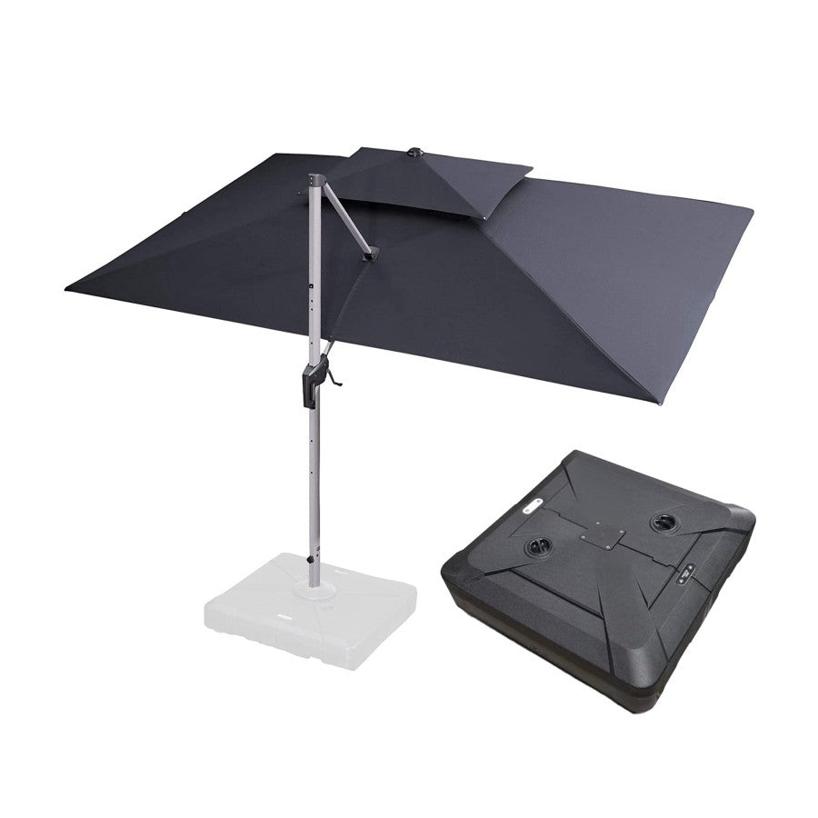 PURPLE LEAF Parasol Déporté Classique à Toit Double Rectangulaire avec socle