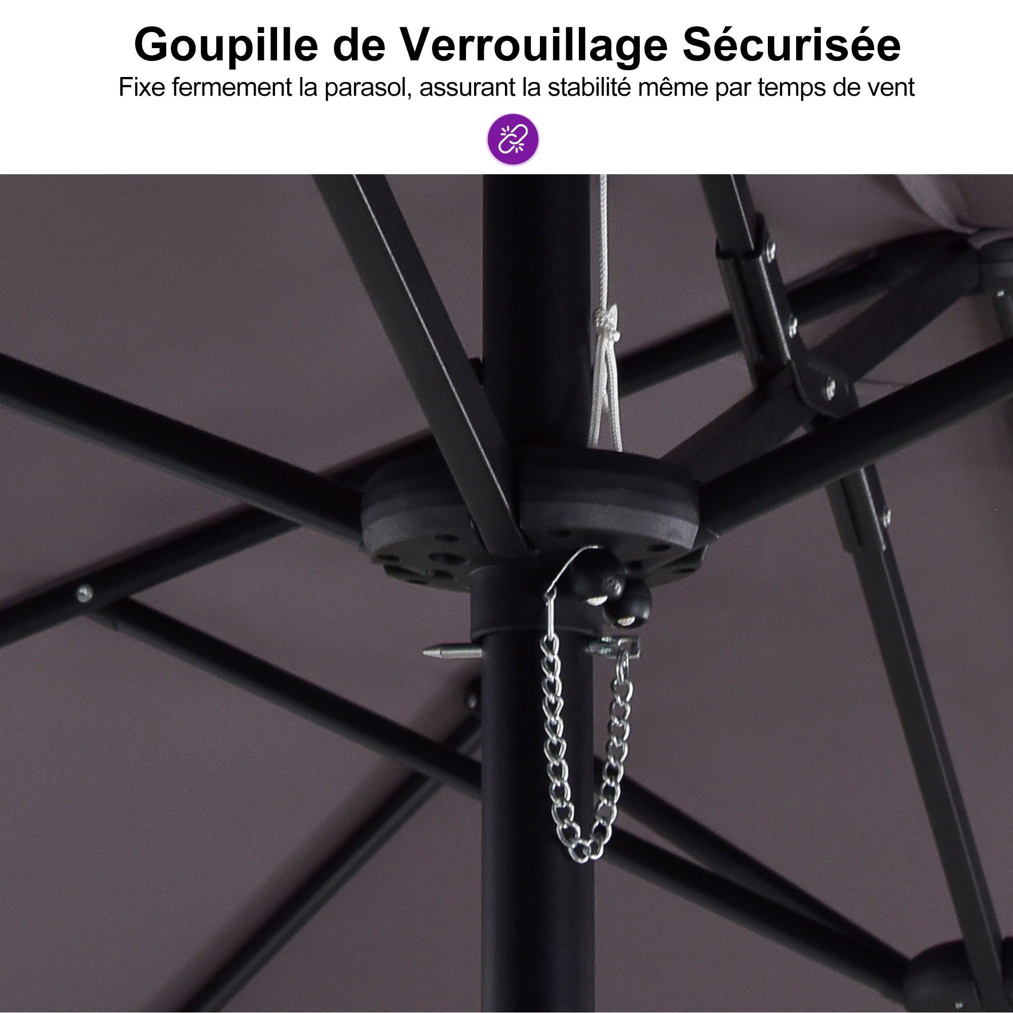 PURPLE LEAF Parasol de Jardin Extérieur, Grand Parasol Double avec Base, pour Terrasse, Jardin, Balcon et Piscine