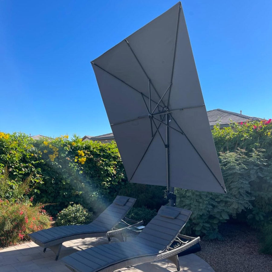 PURPLE LEAF Parasol De Jardin Exterieur Parasol Déporté Rotatif 360°, Parasol Excentré Inclinable, Parasol Suspendu Balcon