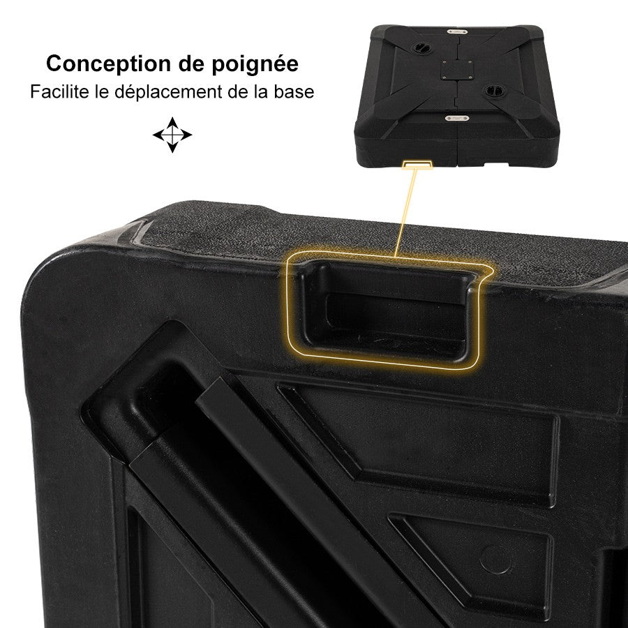 PURPLE LEAF Base de Parasol à Double Toit Remplie d'Aau et de Sable ZYBASE-1 et ZYBASE-1N