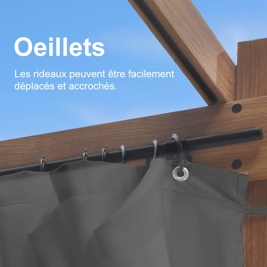 PURPLE LEAF Toile de toit Dépliable pour Pergola Protection Solaire Haute Résistance pour Terrasses et Vérandas