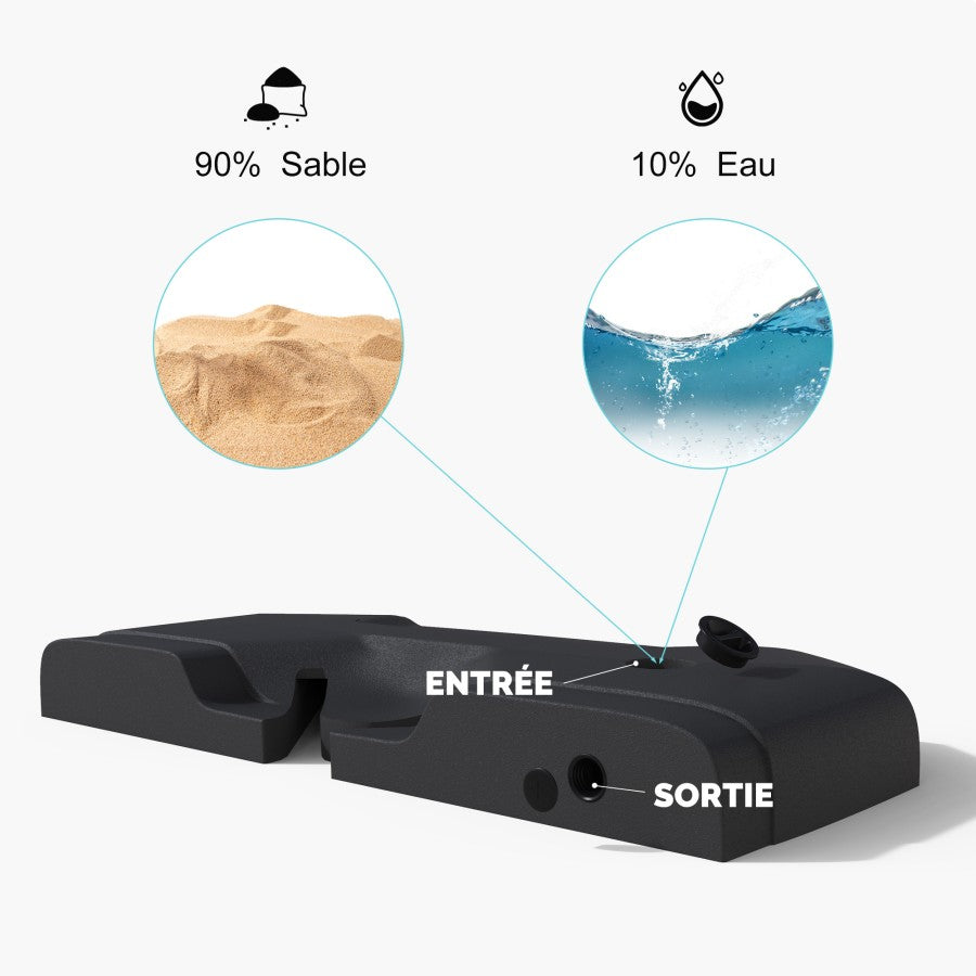 Base Compatible avec les Parasols Économiques à Cadre Gris Acier