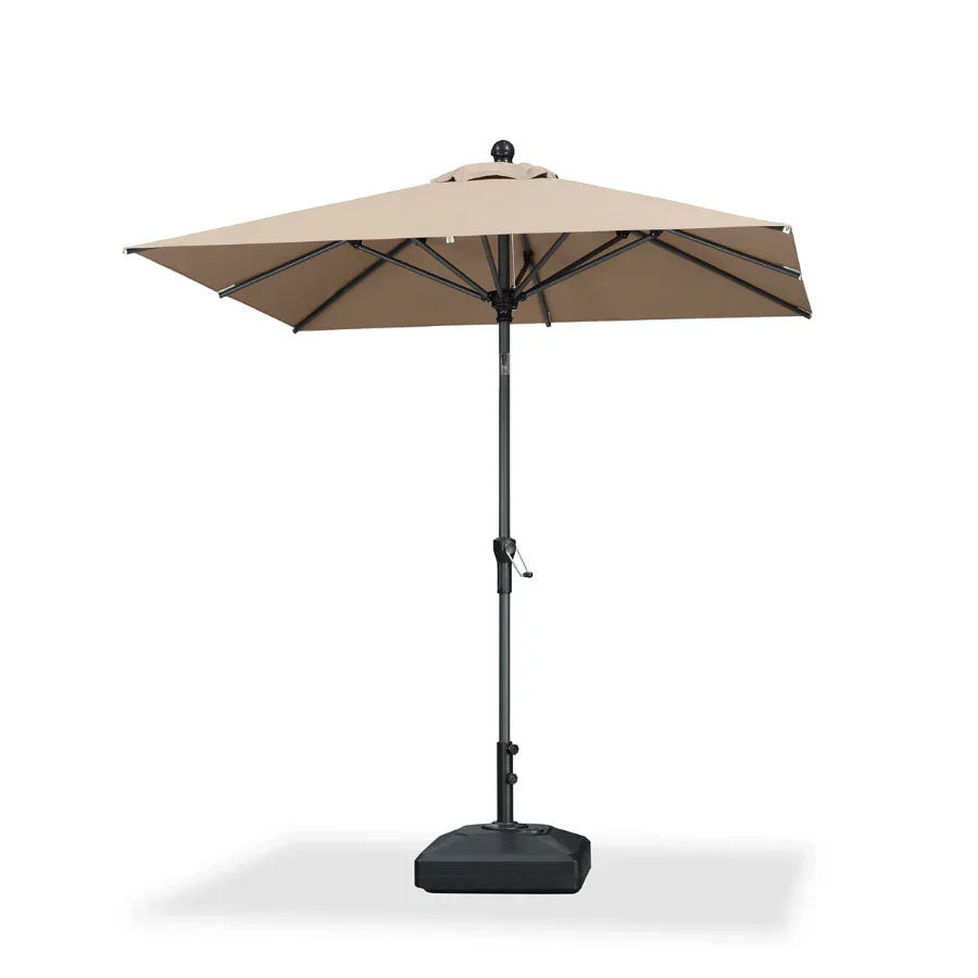 PURPLE LEAF Parasol inclinable en aluminium à mât droit, Carré, Rectangulaire et Rond, Avec Socle