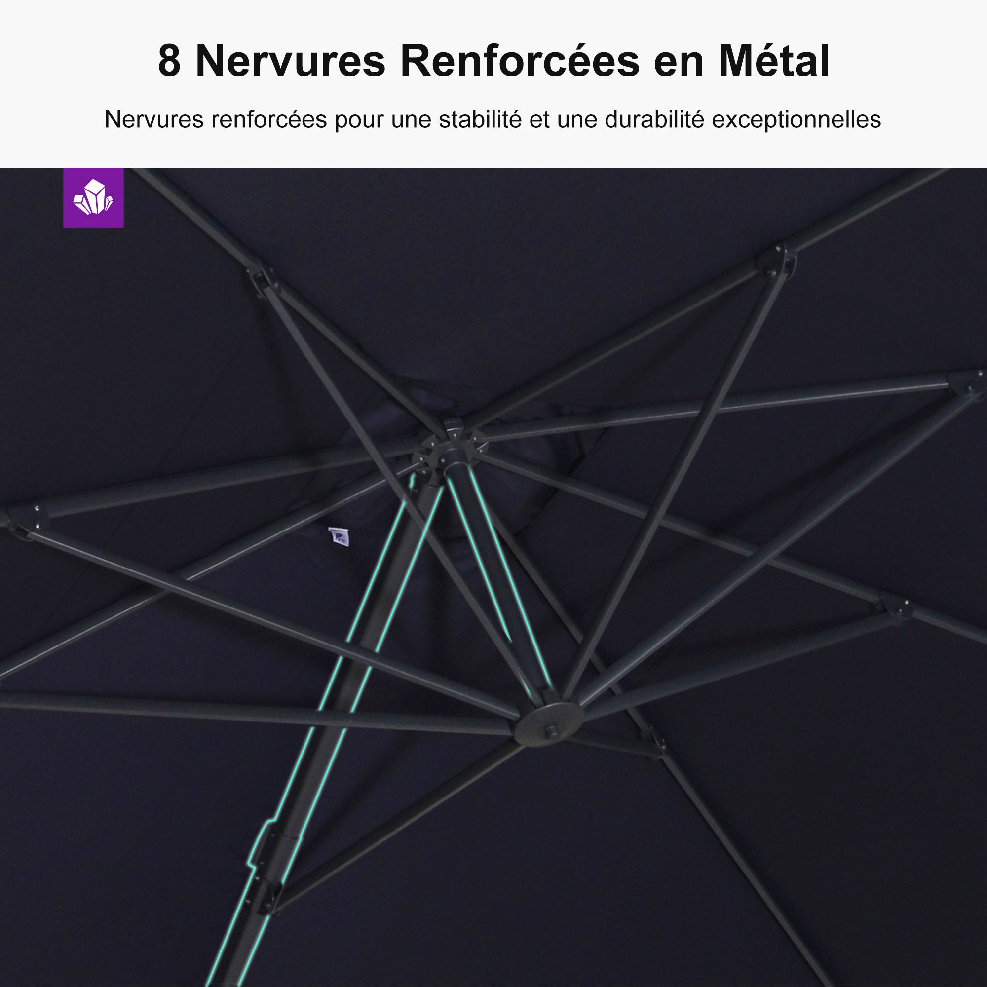 PURPLE LEAF Parasol déporté à inclinaison progressive - Parasol de Terrasse Abordable