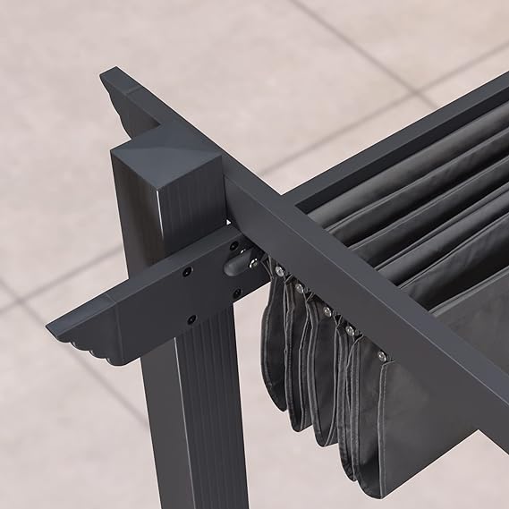 PURPLE LEAF Pergola Aluminium Tissu Teint en Fil Pergola pour Terrasse Exterieur, Toit Coulissante, Pavillon De Jardin